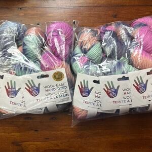Lion Brand Hand Dyed Yarns Wool Ease Yarn Color Lavender honey bundle of 6